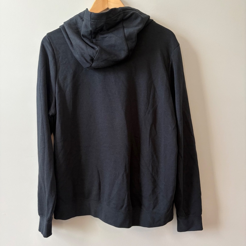 Nike Womens Cowl Neck Hoodie Black Metallic Gold Script Logo Pullover Large - Picture 2 of 4